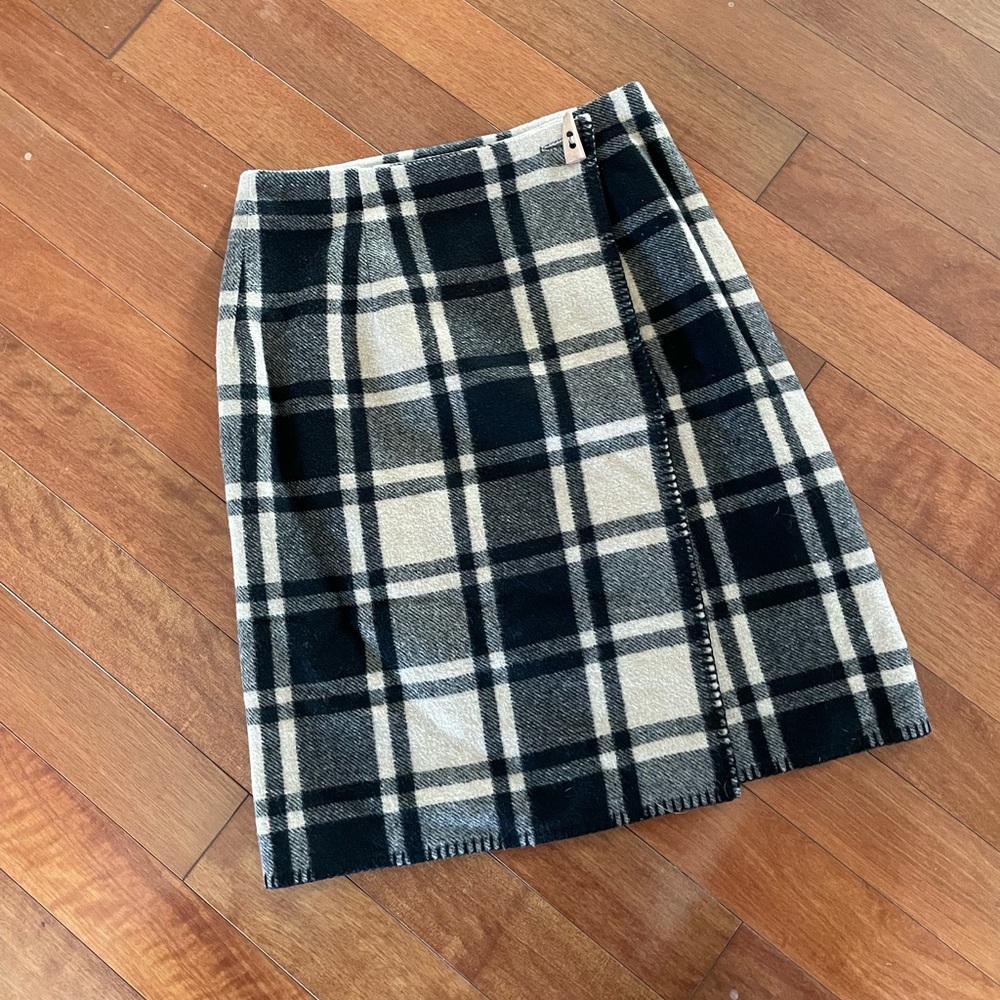 Vintage wool blend wrap skirt